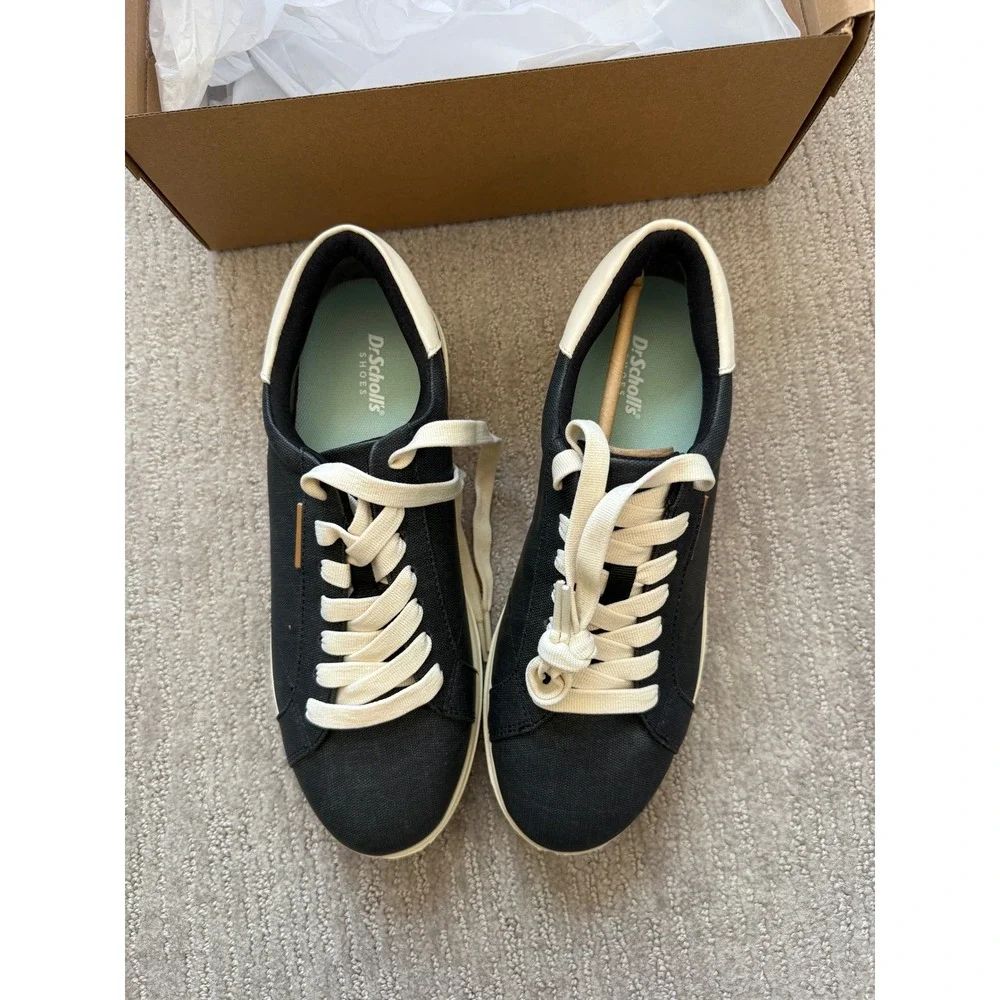 Dr Scholls Madison Cloud Black Canvas Lace Up Sneakers Womens Size 8 New in Box